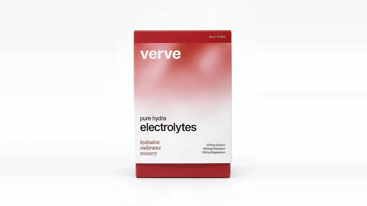 Verve Pure Hydra Electrolytes box - Verve comparison: Best electrolyte powder UK without sugar or artificial sweeteners (2026): compared on the label