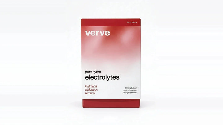 Verve Pure Hydra Electrolytes box - Verve comparison: Best electrolyte powder UK without sugar or artificial sweeteners (2026): compared on the label