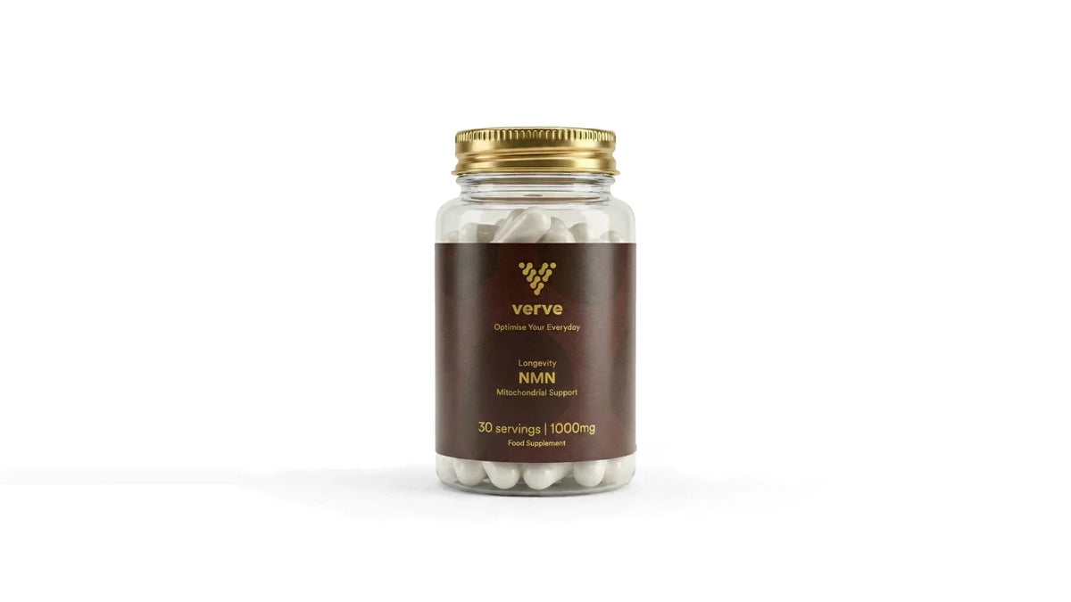 Verve NMN 1000mg capsules jar - Verve comparison: Best NMN supplement UK (2026): eight products compared on the label